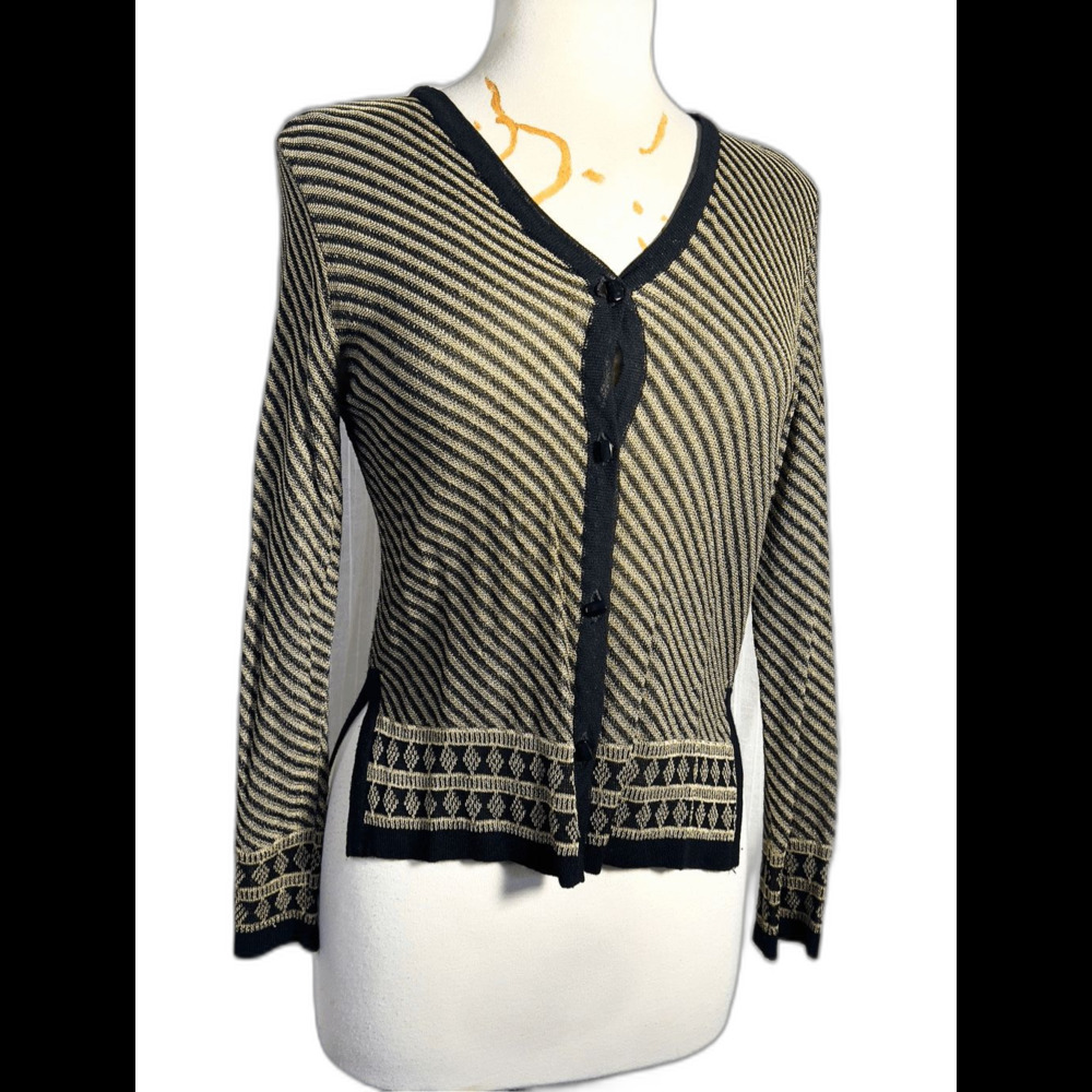 Dana Buchman Cardigan Vintage 90's Size XS Petite Dark Academia Clean Girl Top